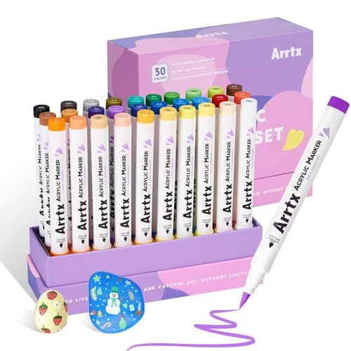 30 Colors Acrylic Paint Pens for Rock Painting