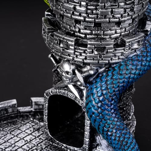 Castle DND Dice Tower Ancient Silver D&D Dice Rolling Tower for RPG (13.7 Ounce)