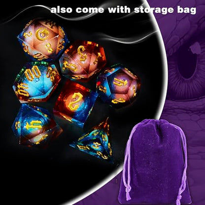 Gradual Magic Red Moon Liquid Core DND Dice Sets for Role Playing Games
