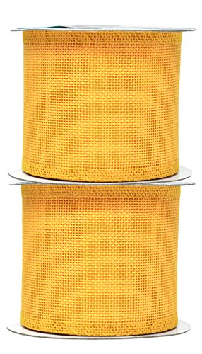 3 Inch Wide Yellow Burlap Ribbon for Crafts (60 Foot)