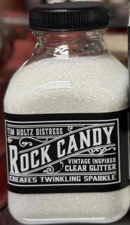Tim Holtz Rock Candy Glitter, Clear and Chunky, Bundle of 2 Jars, 4.7 Ounces Each, 3 Carnora Scoop Spoons - Crafty Corner