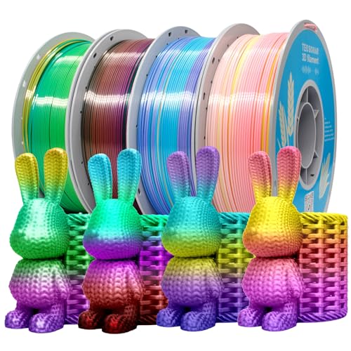 Silk Rainbow PLA 3D Printer Filament (4 Count)