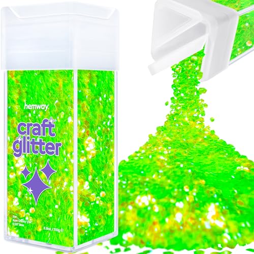 Craft Glitter Shaker Fluorescent Green 110g Super Chunky (3.8 Ounce)