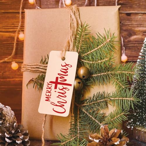 16pcs Merry Christmas Stencils for Card Making Reusable Drawing Believe Christmas Stencils for Painting on Wood Signs (16 Count)