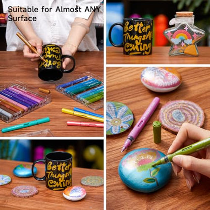 Automatic Ink Control Acrylic Paint Markers (24 Count)