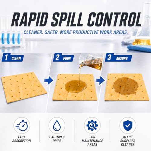 100 Pcs Oil Absorbent Pad for Spill (100 Count)