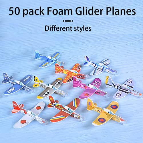 50 Pcs Foam Gliders Planes Toys for Kids (50 Count)