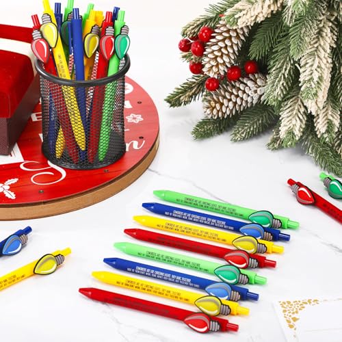 48 Pcs Christmas Gifts for Coworkers Bulk Ballpoint Pens Coworkers Are Like Christmas Lights Appreciation Gifts for Office Staff Stocking Stuffers (48 Count)