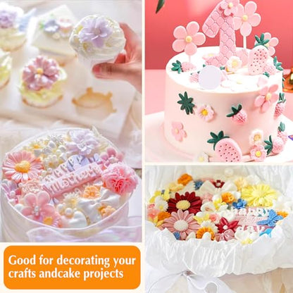5 Pieces Flower Fondant Cake Molds Fondant Silicone Mold Daisy Flower (5 Count)