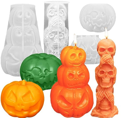 4Pcs Halloween Ghost Candle Silicone Molds Set (4 Count)