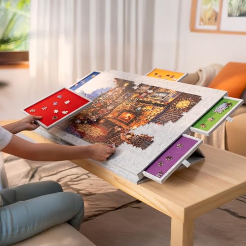 1500 Piece Tilting Puzzle Board with 6 Color Drawers (1500 Count)