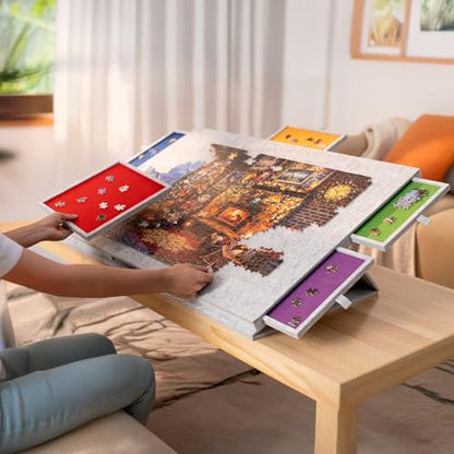 1500 Piece Tilting Puzzle Board with 6 Color Drawers (1500 Count)