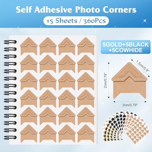 15 Sheets 360 PCS Gold