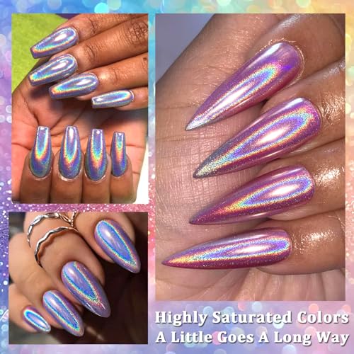 12 Colors Holographic Nail Powder (2.7 Ounce)