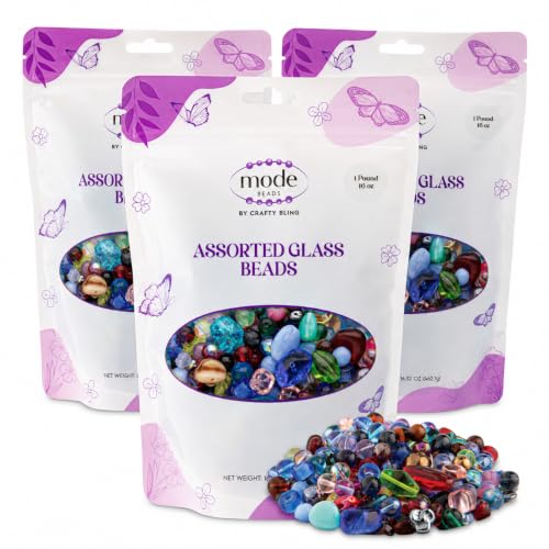 One Pound Assorted Glass Beads for Jewelry Making (48 Ounce)