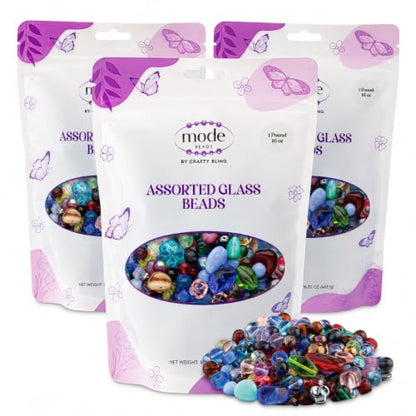 One Pound Assorted Glass Beads for Jewelry Making (48 Ounce)