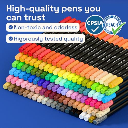 120 Dual Tip Acrylic Paint Marker Pens for Drawing (120 Count)