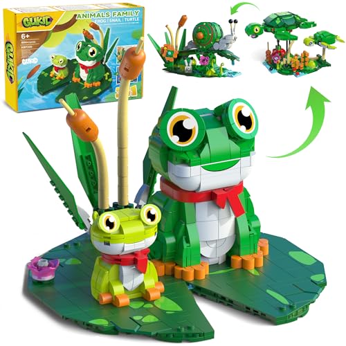 3-in-1 Frog, Turtle & Snail Family Building Set, Creative Animal Toy