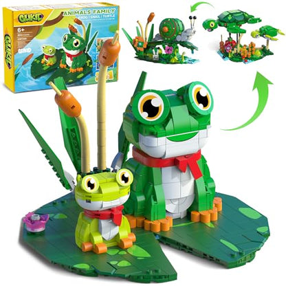 3-in-1 Frog, Turtle & Snail Family Building Set, Creative Animal Toy