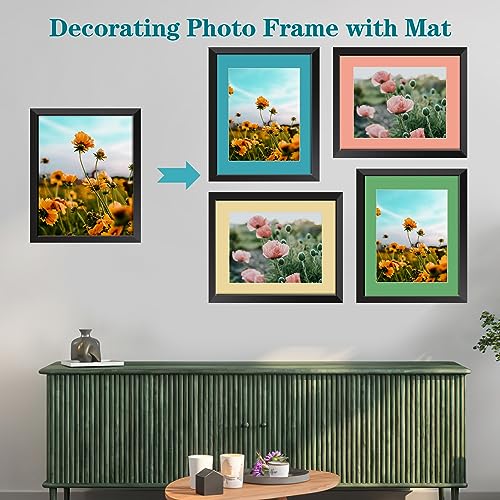 12 Packs Mixed Colors 11x14 Picture Frame Mats for 8.5x11 Photos