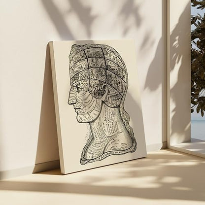 A Symbolic Head Phrenology Print 1899