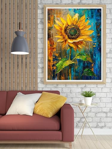 14ct Counted Stamped Cross Stitch Kits for Adults Sunflowers Printed Cross Stitch Patterns Art Crafts Cross Stitch Supplies