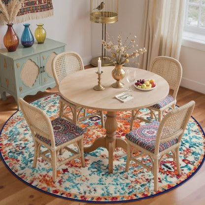 Reine Bohemian Floral Medallion Round Rug