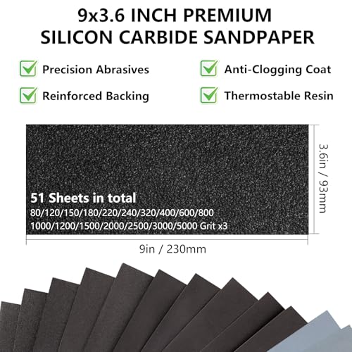 51 Sheet Sandpaper Assortment (51 Count)
