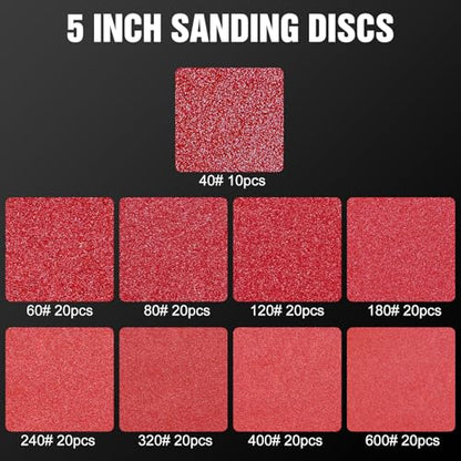 170 Pcs 5 inch Sanding Discs 40 (170 Count)
