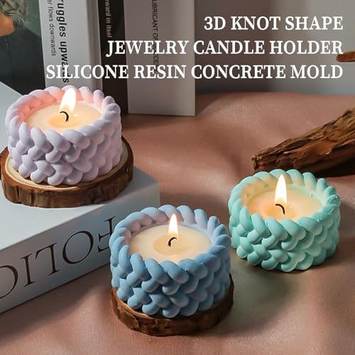 2PCS Knot Shape Tealight Holder Mold