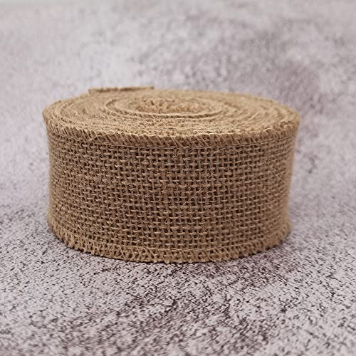 2" Natural Burlap Fabric Roll 10 Yards Jute Ribbon (30 Foot)