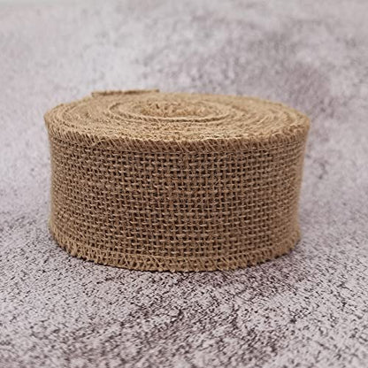 2" Natural Burlap Fabric Roll 10 Yards Jute Ribbon (30 Foot)