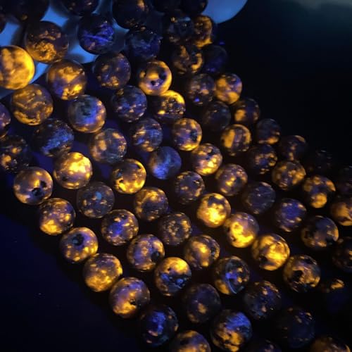 4MM 90pcs Natural Flame Yooperlite Stone Energy Beads Round Loose Beads for Jewelry Making DIY Bracelet Necklace 1 Strands 16"