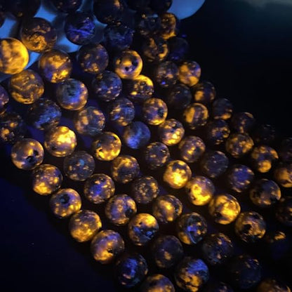 4MM 90pcs Natural Flame Yooperlite Stone Energy Beads Round Loose Beads for Jewelry Making DIY Bracelet Necklace 1 Strands 16"