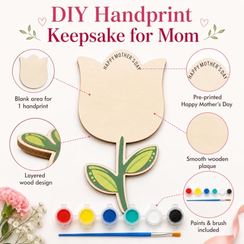 Tulip Handprint Plaque For Mother's Day