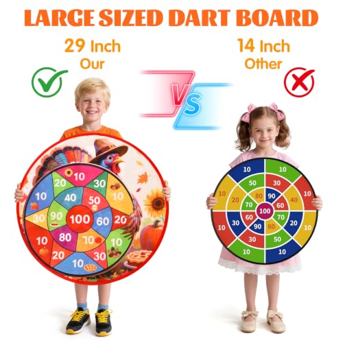 Christmas Thanksgiving Games Santa Claus Double Sided Dart Board for Family