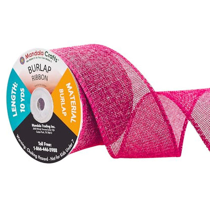 2 1 2 Inch Wide Hot Pink Burlap Ribbon for Crafts (120 Feet)