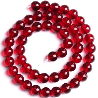 4mm Garnet Red Glass Crystal Beads Smooth Round Stone Beads with Energy Power for DIY Jewlery Bracelets Making 180pcs 2 Strands 32"