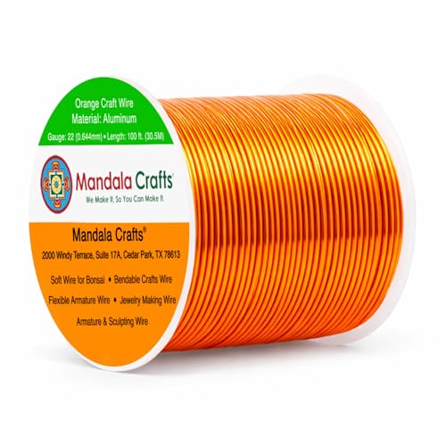 22 Gauge Orange Anodized Aluminum Craft Wire (100 Foot)