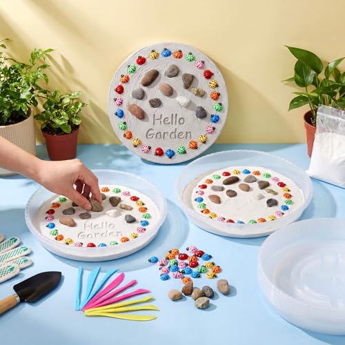 12 Kit DIY Stepping Stone Mold 10 Inch for Garden (12 Count)