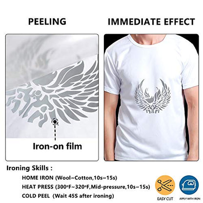 RENLITONG Reflective HTV Iron on Vinyl 12Inch by 10ft Roll Heat Transfer Vinyl for T (10 Foot)