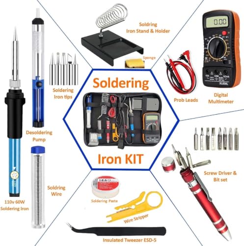 Soldering Iron Kit with Digital Multimeter (11 Count)