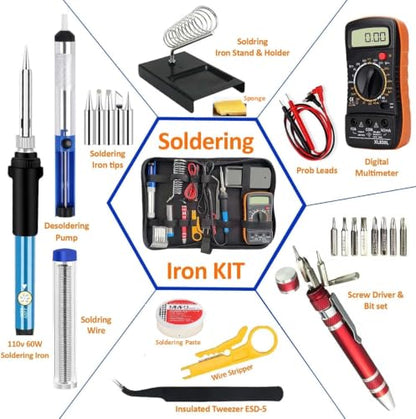 Soldering Iron Kit with Digital Multimeter (11 Count)