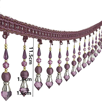 3yards Beading Fringe Trimming Long Beads Tassel Curtain Trim Ribbon Trim for Cover Edge Decorative