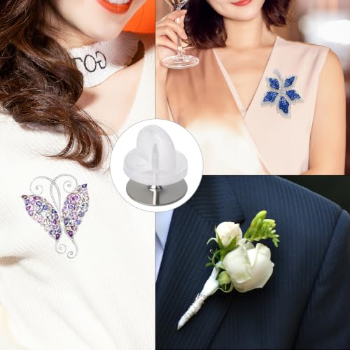 400pcs PVC Rubber Pin Backs Heliltd Butterfly Clutch Pins Tie Tacks Blank Pins for Uniform Badges Backing Holder Clasp Lapel Pin Enamel Pins