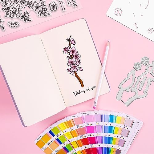 Winter Plum Blossom Stamps & Dies & Layering Coloring Stencil Set