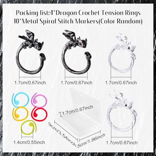 4PCS Crochet Rings