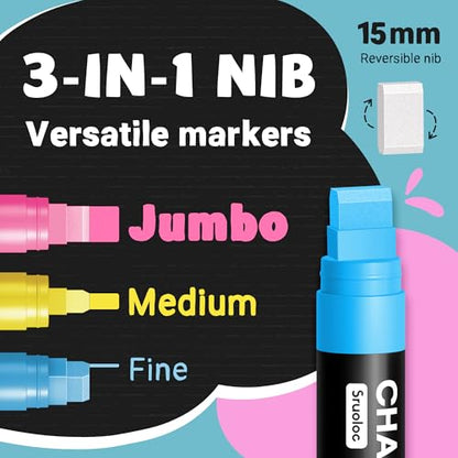 Window Chalk Markers for Glass Washable (10 Count)