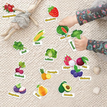 90 Pcs Vegetables & Fruits Felt Board Story Pieces Set for Toddlers (90 Count)