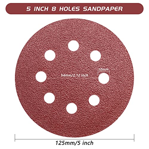 5 Inch 8 Hole Sanding Discs (110 Count)